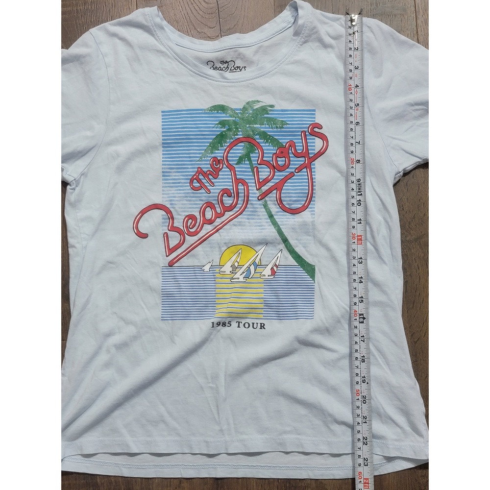 The Beach Boys 1985 Tour Graphic‎ T Shirt Light Blue Cotton Size M